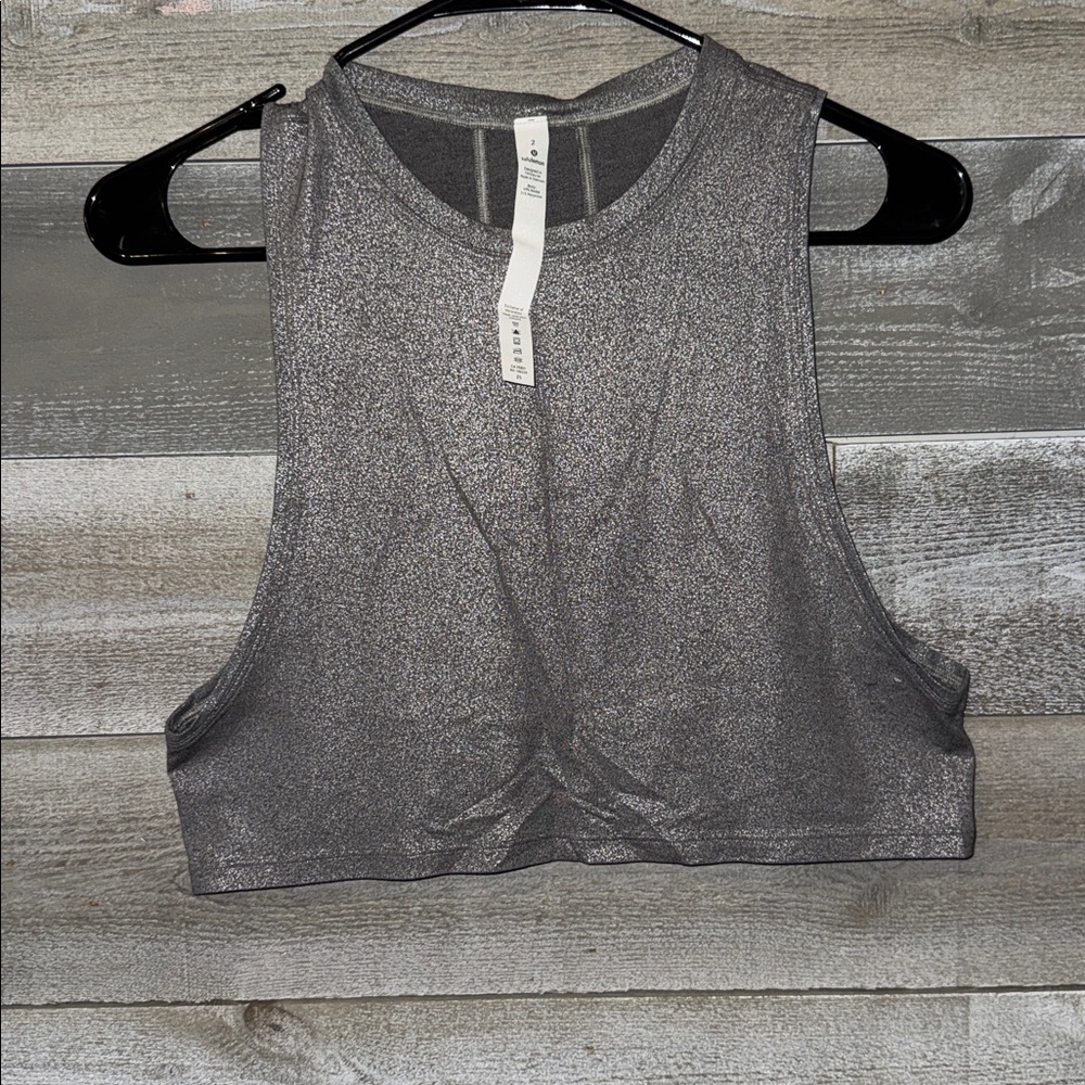 Lululemon Shimmering Silver Crop Top